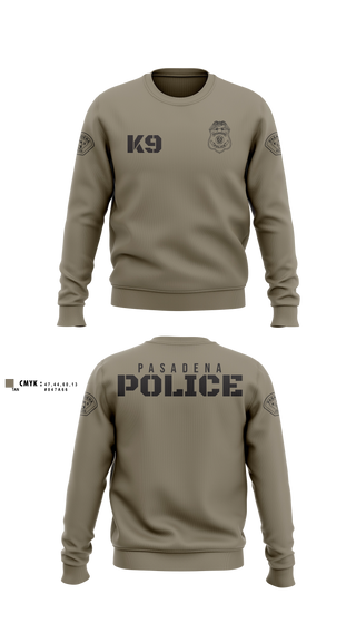 Crew Neck Sweatshirt, Pasadena K9, Police, Teamtime, Team time, sublimation, custom sports apparel, team uniforms, spirit wear, spiritwear, sports uniforms, custom shirts, team store, custom team store, fundraiser sports, apparel fundraiser