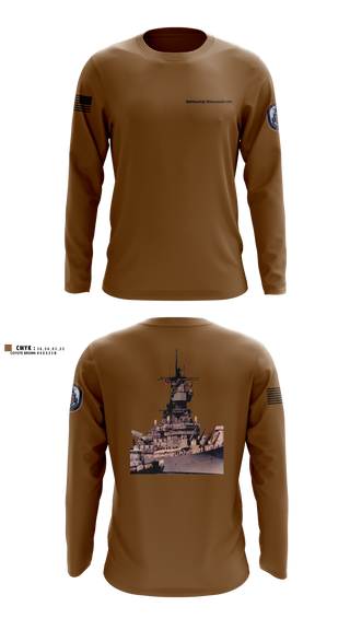 Long Sleeve Performance Shirt, Battleship Wisconsin Div, Navy, Teamtime, Team time, sublimation, custom sports apparel, team uniforms, spirit wear, spiritwear, sports uniforms, custom shirts, team store, custom team store, fundraiser sports, apparel fundraiser