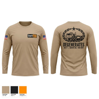 Long Sleeve Performance Shirt, Det 1, Grim 106 BSB, National Guard, Teamtime, Team time, sublimation, custom sports apparel, team uniforms, spirit wear, spiritwear, sports uniforms, custom shirts, team store, custom team store, fundraiser sports, apparel fundraiser