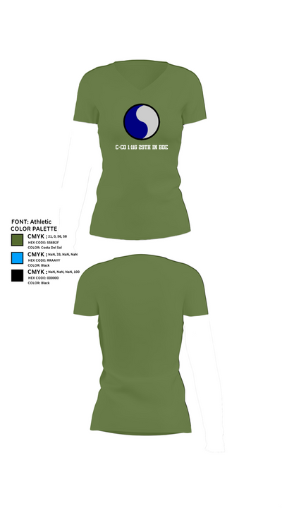 C-Co 1/116 29th IN BDE 88691555 Women's Short Sleeve V-neck Shirt - 44