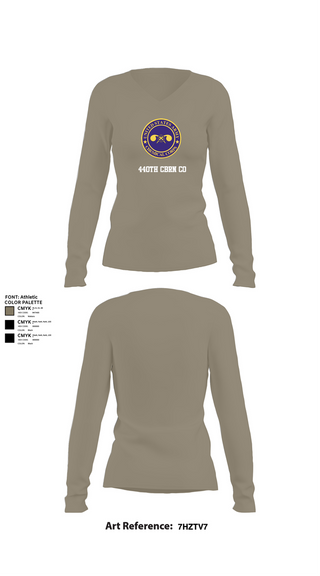 Womens Long Sleeve Vneck Shirt, 440th CBRN CO, , Teamtime, Team time, sublimation, custom sports apparel, team uniforms, spirit wear, spiritwear, sports uniforms, custom shirts, team store, custom team store, fundraiser sports, apparel fundraiser