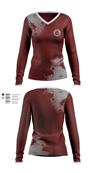 Womens Long Sleeve Vneck Shirt, St. Francis Xavier Academy, , Teamtime, Team time, sublimation, custom sports apparel, team uniforms, spirit wear, spiritwear, sports uniforms, custom shirts, team store, custom team store, fundraiser sports, apparel fundraiser