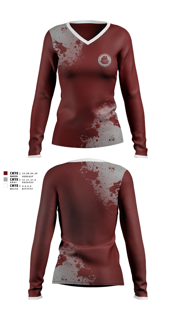 Womens Long Sleeve Vneck Shirt, St. Francis Xavier Academy, , Teamtime, Team time, sublimation, custom sports apparel, team uniforms, spirit wear, spiritwear, sports uniforms, custom shirts, team store, custom team store, fundraiser sports, apparel fundraiser
