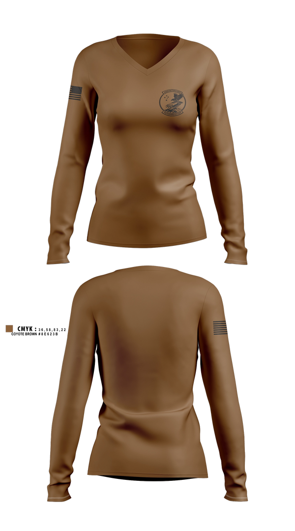 Womens Long Sleeve Vneck Shirt, 109th MOF, Air Force, Teamtime, Team time, sublimation, custom sports apparel, team uniforms, spirit wear, spiritwear, sports uniforms, custom shirts, team store, custom team store, fundraiser sports, apparel fundraiser
