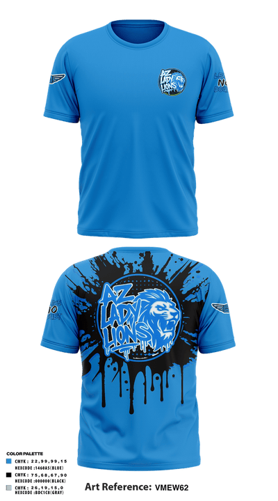 AZ Lady Lions 90160831 Short Sleeve Performance Shirt - 12