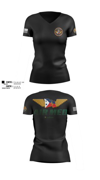 Womens Short Sleeve Vneck Shirt, Air Med 5, EMS/EMT, Teamtime, Team time, sublimation, custom sports apparel, team uniforms, spirit wear, spiritwear, sports uniforms, custom shirts, team store, custom team store, fundraiser sports, apparel fundraiser