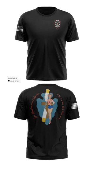 Old School Cotton Feel Shirt, B Co 1/114th Maintenance, Army, Teamtime, Team time, sublimation, custom sports apparel, team uniforms, spirit wear, spiritwear, sports uniforms, custom shirts, team store, custom team store, fundraiser sports, apparel fundraiser