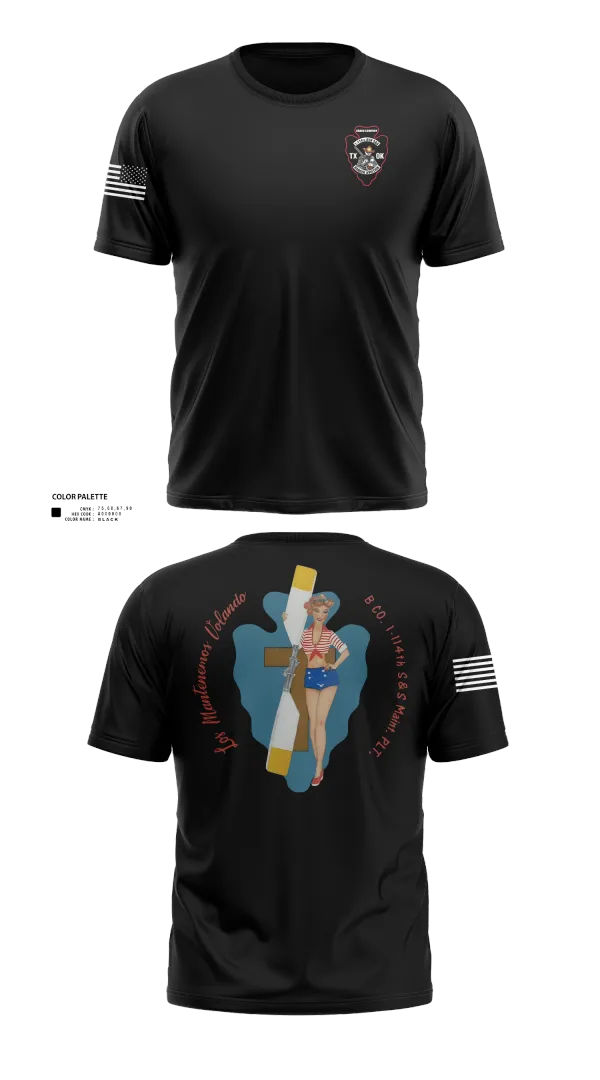 Old School Cotton Feel Shirt, B Co 1/114th Maintenance, Army, Teamtime, Team time, sublimation, custom sports apparel, team uniforms, spirit wear, spiritwear, sports uniforms, custom shirts, team store, custom team store, fundraiser sports, apparel fundraiser