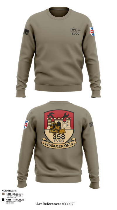 358 EVCC 70484950 (tan 499) Crew Neck Sweatshirt - 4