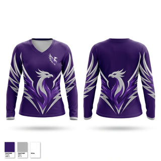 Womens Long Sleeve Vneck Shirt, Kyle Legacy Track & Field, Track & Field, Teamtime, Team time, sublimation, custom sports apparel, team uniforms, spirit wear, spiritwear, sports uniforms, custom shirts, team store, custom team store, fundraiser sports, apparel fundraiser