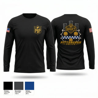 Long Sleeve Performance Shirt, Pittsburgh Police NFL Draft 2026, Police, Teamtime, Team time, sublimation, custom sports apparel, team uniforms, spirit wear, spiritwear, sports uniforms, custom shirts, team store, custom team store, fundraiser sports, apparel fundraiser
