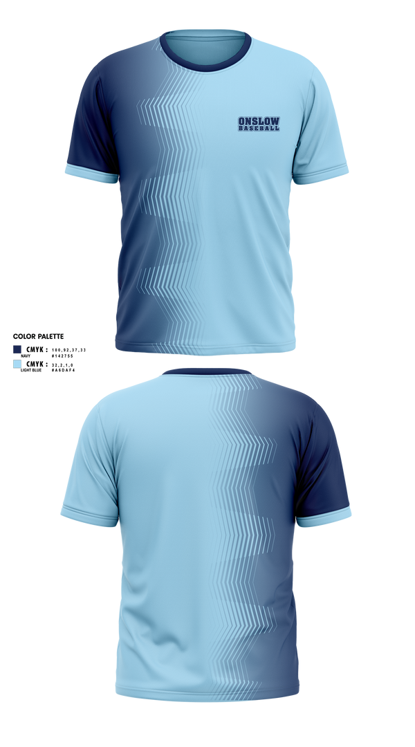 Short Sleeve Performance Shirt, Onslow, Baseball, Teamtime, Team time, sublimation, custom sports apparel, team uniforms, spirit wear, spiritwear, sports uniforms, custom shirts, team store, custom team store, fundraiser sports, apparel fundraiser