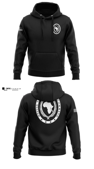 Hoodie, USAFRICOM, Army, Teamtime, Team time, sublimation, custom sports apparel, team uniforms, spirit wear, spiritwear, sports uniforms, custom shirts, team store, custom team store, fundraiser sports, apparel fundraiser