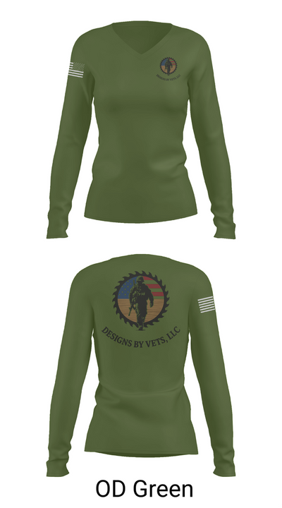 Designs By Vets 85600951 Women's Long Sleeve V-neck Shirt - 57