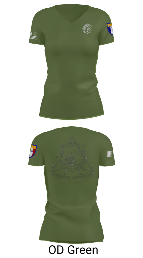Womens Short Sleeve Vneck Shirt, 2112th Transportation Company, , Teamtime, Team time, sublimation, custom sports apparel, team uniforms, spirit wear, spiritwear, sports uniforms, custom shirts, team store, custom team store, fundraiser sports, apparel fundraiser