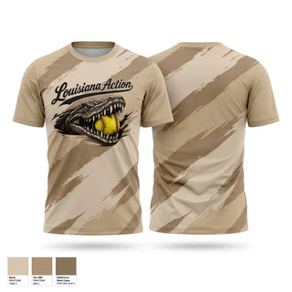 Short Sleeve Performance Shirt, Louisiana Action, Softball, Teamtime, Team time, sublimation, custom sports apparel, team uniforms, spirit wear, spiritwear, sports uniforms, custom shirts, team store, custom team store, fundraiser sports, apparel fundraiser