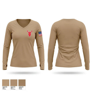 Womens Long Sleeve Vneck Shirt, C 1-145, National Guard, Teamtime, Team time, sublimation, custom sports apparel, team uniforms, spirit wear, spiritwear, sports uniforms, custom shirts, team store, custom team store, fundraiser sports, apparel fundraiser