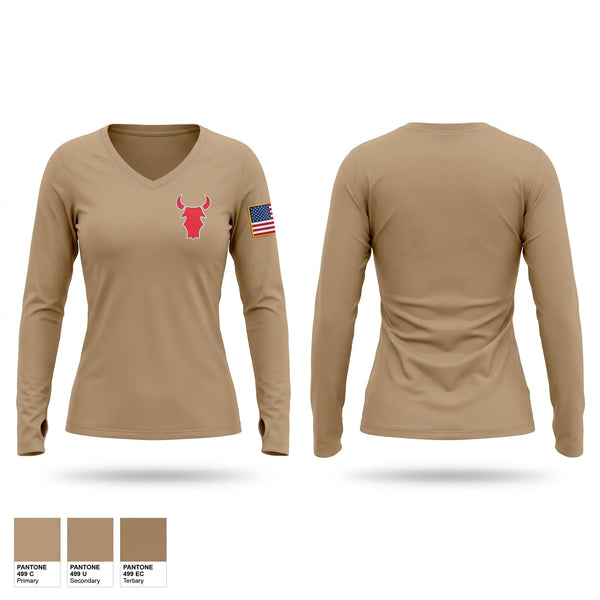 Womens Long Sleeve Vneck Shirt, C 1-145, National Guard, Teamtime, Team time, sublimation, custom sports apparel, team uniforms, spirit wear, spiritwear, sports uniforms, custom shirts, team store, custom team store, fundraiser sports, apparel fundraiser
