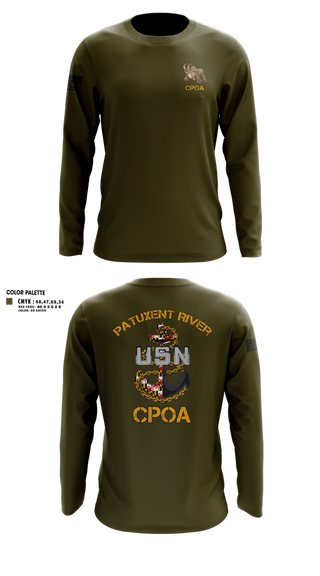 Long Sleeve Performance Shirt, Patuxent River CPOA, Navy, Teamtime, Team time, sublimation, custom sports apparel, team uniforms, spirit wear, spiritwear, sports uniforms, custom shirts, team store, custom team store, fundraiser sports, apparel fundraiser