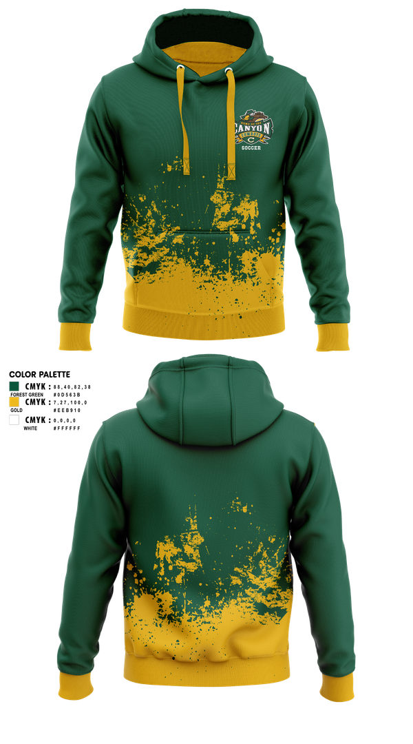 Hoodie, Canyon High School Girls Soccer, Women's Soccer, Teamtime, Team time, sublimation, custom sports apparel, team uniforms, spirit wear, spiritwear, sports uniforms, custom shirts, team store, custom team store, fundraiser sports, apparel fundraiser
