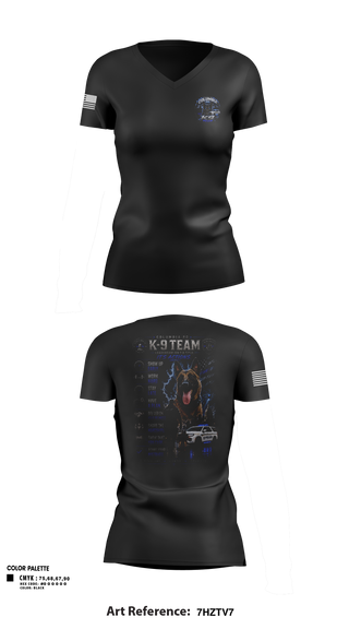 Womens Short Sleeve Vneck Shirt, South Carolina Police K9 Association, Police, Teamtime, Team time, sublimation, custom sports apparel, team uniforms, spirit wear, spiritwear, sports uniforms, custom shirts, team store, custom team store, fundraiser sports, apparel fundraiser