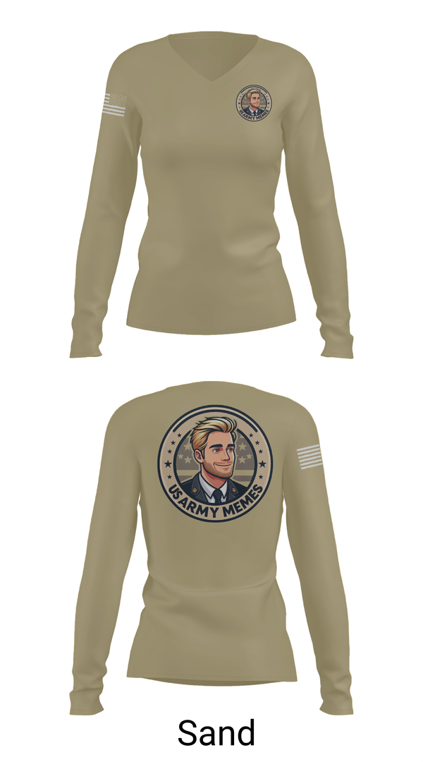 Womens Long Sleeve Vneck Shirt, U.S Army memes, , Teamtime, Team time, sublimation, custom sports apparel, team uniforms, spirit wear, spiritwear, sports uniforms, custom shirts, team store, custom team store, fundraiser sports, apparel fundraiser