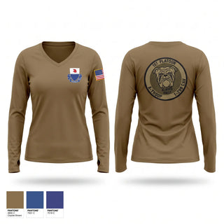 Womens Long Sleeve Vneck Shirt, 1-299 cav, Army, Teamtime, Team time, sublimation, custom sports apparel, team uniforms, spirit wear, spiritwear, sports uniforms, custom shirts, team store, custom team store, fundraiser sports, apparel fundraiser