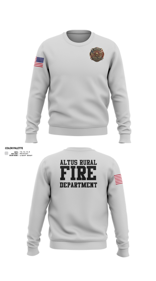 Crew Neck Sweatshirt, Altus Rural Fire Department, Fire Department, Teamtime, Team time, sublimation, custom sports apparel, team uniforms, spirit wear, spiritwear, sports uniforms, custom shirts, team store, custom team store, fundraiser sports, apparel fundraiser