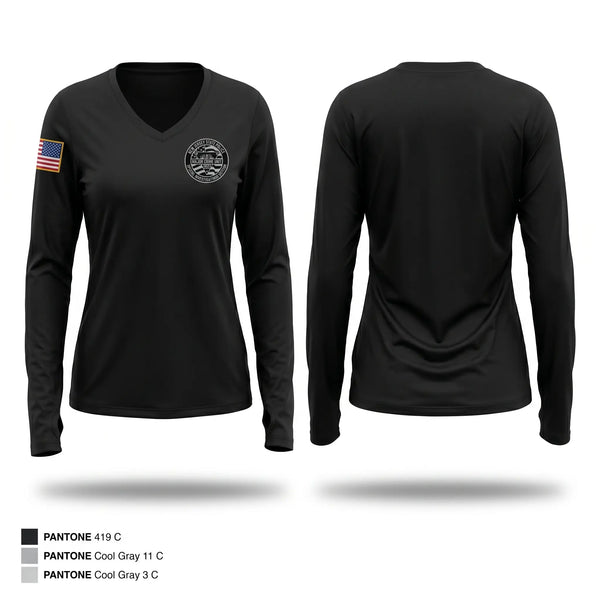 Womens Long Sleeve Vneck Shirt, Major Crime Unit, Police, Teamtime, Team time, sublimation, custom sports apparel, team uniforms, spirit wear, spiritwear, sports uniforms, custom shirts, team store, custom team store, fundraiser sports, apparel fundraiser