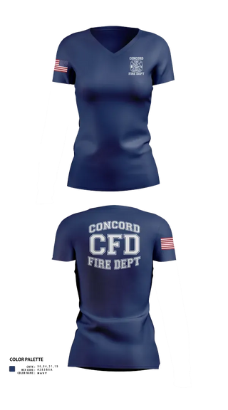 Womens Short Sleeve Vneck Shirt, Concord Fire Department, Fire Department, Teamtime, Team time, sublimation, custom sports apparel, team uniforms, spirit wear, spiritwear, sports uniforms, custom shirts, team store, custom team store, fundraiser sports, apparel fundraiser