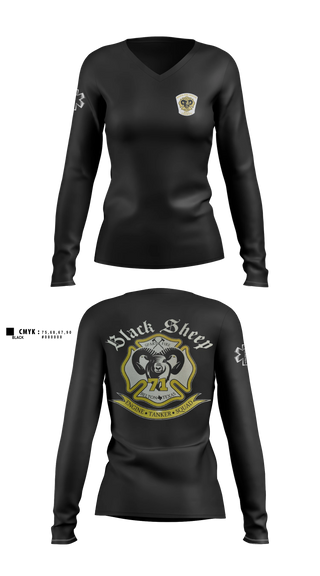 Womens Long Sleeve Vneck Shirt, Sparta Fire/Rescue, Fire Department, Teamtime, Team time, sublimation, custom sports apparel, team uniforms, spirit wear, spiritwear, sports uniforms, custom shirts, team store, custom team store, fundraiser sports, apparel fundraiser
