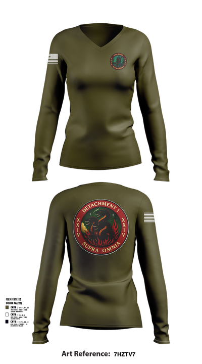 Detachment 1, 24th MDSB 49802931 Women's Long Sleeve V-neck Shirt - 102