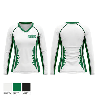 Womens Long Sleeve Vneck Shirt, White Mountain Hoopers, Men's Basketball, Teamtime, Team time, sublimation, custom sports apparel, team uniforms, spirit wear, spiritwear, sports uniforms, custom shirts, team store, custom team store, fundraiser sports, apparel fundraiser