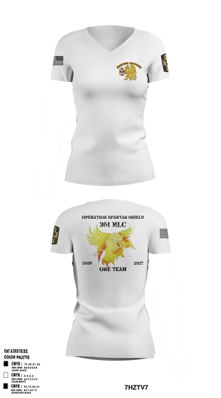 Womens Short Sleeve Vneck Shirt, 361 MLC, Army, Teamtime, Team time, sublimation, custom sports apparel, team uniforms, spirit wear, spiritwear, sports uniforms, custom shirts, team store, custom team store, fundraiser sports, apparel fundraiser