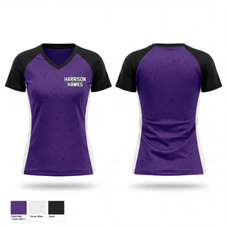 Womens Short Sleeve Vneck Shirt, Harrison Hawks, Women's Basketball, Teamtime, Team time, sublimation, custom sports apparel, team uniforms, spirit wear, spiritwear, sports uniforms, custom shirts, team store, custom team store, fundraiser sports, apparel fundraiser