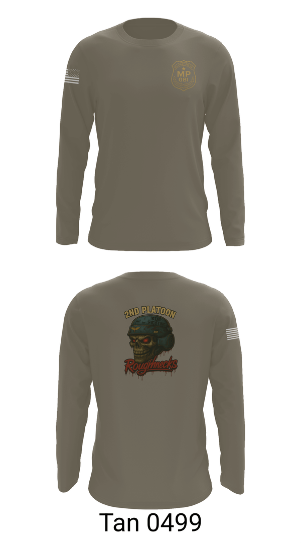 Long Sleeve Performance Shirt, 2nd Platoon roughnecks 49th, Army, Teamtime, Team time, sublimation, custom sports apparel, team uniforms, spirit wear, spiritwear, sports uniforms, custom shirts, team store, custom team store, fundraiser sports, apparel fundraiser