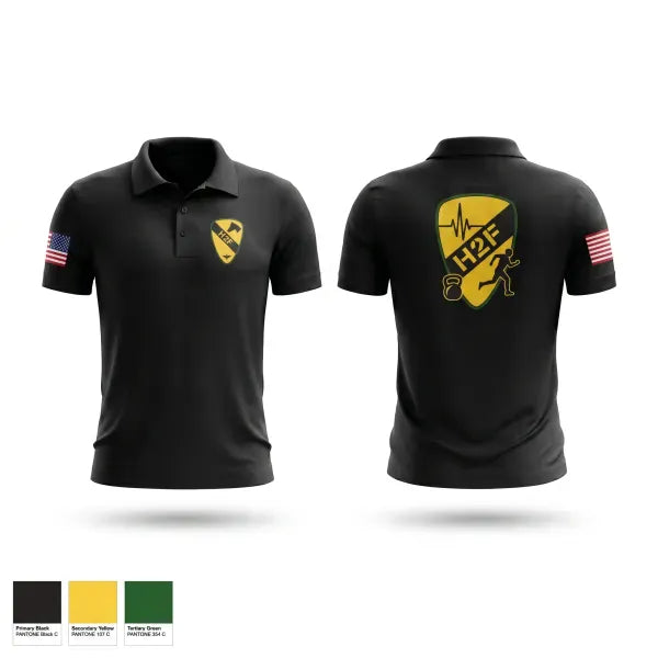 Short Sleeve Performance Polo, 1st Air Cavalry Brigade H2F, Army, Teamtime, Team time, sublimation, custom sports apparel, team uniforms, spirit wear, spiritwear, sports uniforms, custom shirts, team store, custom team store, fundraiser sports, apparel fundraiser