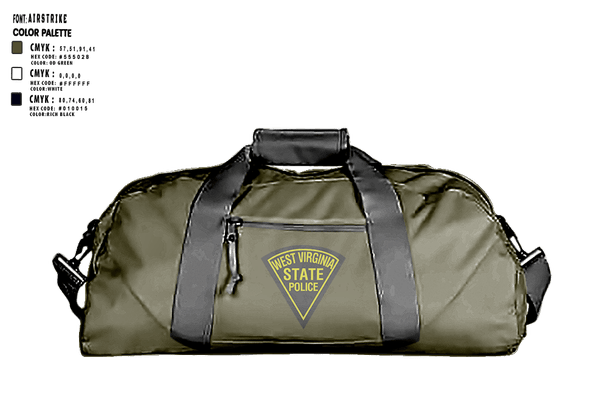 Duffle Bag, State Police, Police, Teamtime, Team time, sublimation, custom sports apparel, team uniforms, spirit wear, spiritwear, sports uniforms, custom shirts, team store, custom team store, fundraiser sports, apparel fundraiser