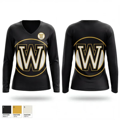 Wenonah Lady Dragons 7292779 Women's Long Sleeve V-neck Shirt - 1
