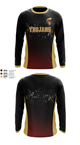 Long Sleeve Performance Shirt, Minnesota State Academy for the Deaf Trojans, Cheer, Teamtime, Team time, sublimation, custom sports apparel, team uniforms, spirit wear, spiritwear, sports uniforms, custom shirts, team store, custom team store, fundraiser sports, apparel fundraiser