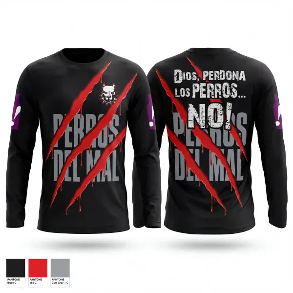 Long Sleeve Performance Shirt, PERROS DEL MAL FC, Men's Soccer, Teamtime, Team time, sublimation, custom sports apparel, team uniforms, spirit wear, spiritwear, sports uniforms, custom shirts, team store, custom team store, fundraiser sports, apparel fundraiser