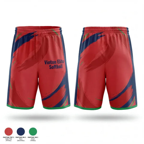 Athletic Shorts With Pockets, Vinton Elite Softball, Softball, Teamtime, Team time, sublimation, custom sports apparel, team uniforms, spirit wear, spiritwear, sports uniforms, custom shirts, team store, custom team store, fundraiser sports, apparel fundraiser