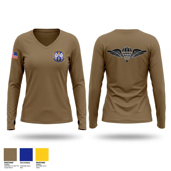 Womens Long Sleeve Vneck Shirt, 351SWTS, Air Force, Teamtime, Team time, sublimation, custom sports apparel, team uniforms, spirit wear, spiritwear, sports uniforms, custom shirts, team store, custom team store, fundraiser sports, apparel fundraiser