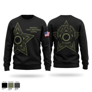 Crew Neck Sweatshirt, Nashville Police Department, Illinois, Police, Teamtime, Team time, sublimation, custom sports apparel, team uniforms, spirit wear, spiritwear, sports uniforms, custom shirts, team store, custom team store, fundraiser sports, apparel fundraiser