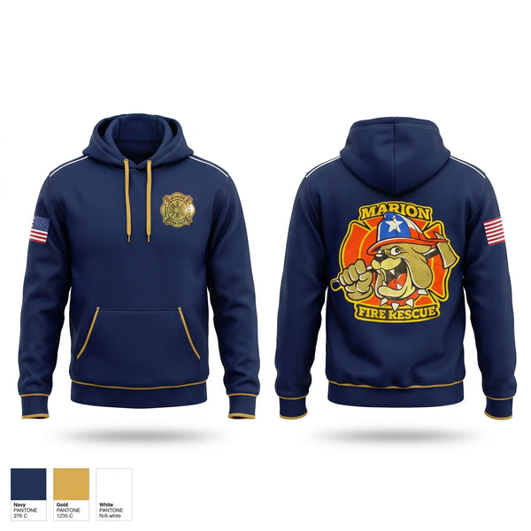 Hoodie, Marion Fire Rescue, Fire Department, Teamtime, Team time, sublimation, custom sports apparel, team uniforms, spirit wear, spiritwear, sports uniforms, custom shirts, team store, custom team store, fundraiser sports, apparel fundraiser