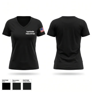 Womens Short Sleeve Vneck Shirt, Fayetteville Police K-9 Unit, Police, Teamtime, Team time, sublimation, custom sports apparel, team uniforms, spirit wear, spiritwear, sports uniforms, custom shirts, team store, custom team store, fundraiser sports, apparel fundraiser
