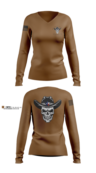 Womens Long Sleeve Vneck Shirt, SAN MARCOS RCTG COMPANY, , Teamtime, Team time, sublimation, custom sports apparel, team uniforms, spirit wear, spiritwear, sports uniforms, custom shirts, team store, custom team store, fundraiser sports, apparel fundraiser