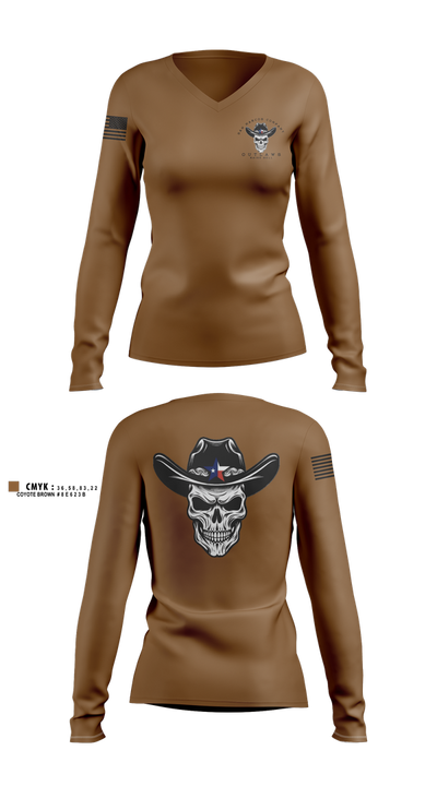 SAN MARCOS RCTG COMPANY 30663608 Women's Long Sleeve V-neck Shirt - 1