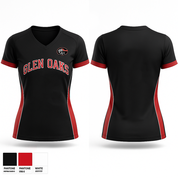 Womens Short Sleeve Vneck Shirt, Glen oaks, Track & Field, Teamtime, Team time, sublimation, custom sports apparel, team uniforms, spirit wear, spiritwear, sports uniforms, custom shirts, team store, custom team store, fundraiser sports, apparel fundraiser