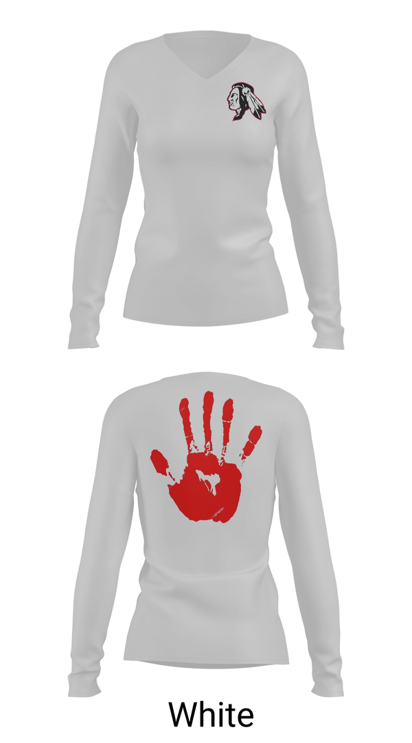 Womens Long Sleeve Vneck Shirt, Owyhee Braves, Wrestling, Teamtime, Team time, sublimation, custom sports apparel, team uniforms, spirit wear, spiritwear, sports uniforms, custom shirts, team store, custom team store, fundraiser sports, apparel fundraiser